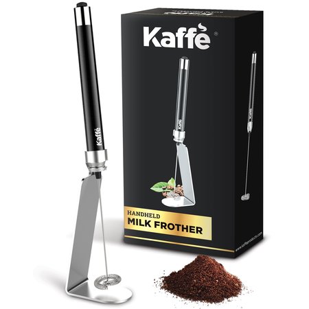 KAFFE Handheld Milk Frother with Stand Multipurpose Kitchen Milk Frother Tool - Black KF6010